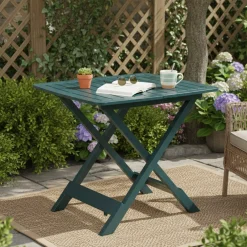 Tavolo da Esterno Verde 4 Posti Tavolo Tavolo Pieghevole Rettangolare 79x72x70h cm, Lunghezza Massima 79 cm Made in Italy - Ruthton