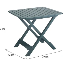 Tavolo da Esterno Verde 4 Posti Tavolo Tavolo Pieghevole Rettangolare 79x72x70h cm, Lunghezza Massima 79 cm Made in Italy - Ruthton