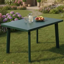 Tavolo da Esterno Verde 6 Posti Finitura Effetto Liscio 126x76x72h cm, Lunghezza Massima 126 cm Made in Italy - Ozello