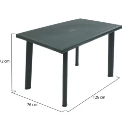 Tavoli Da Esterno > Dmora Tavolo da Esterno 6 Posti Tavolo Tavolo Fisso Rettangolare 138x88x72h cm, Lunghezza Massima 138 cm Made in Italy - Raspberry Verde