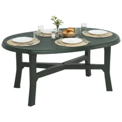 Tavolo da Esterno Verde 6 Posti Tavolo Tavolo da Esterno Fisso 165x110x72h cm, Lunghezza Massima 165 cm Made in Italy - Simmsville