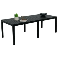 Tavolo da giardino allungabile 8-10 posti 150/220x90cm effetto doghe antracite - Arabesch