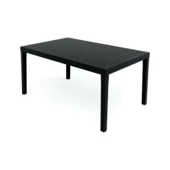 Tavoli Da Esterno|Outdoor > Dmora Tavolo da giardino allungabile 8-10 posti 150/220x90cm effetto rattan antracite - Abbaviva Nero Antracite