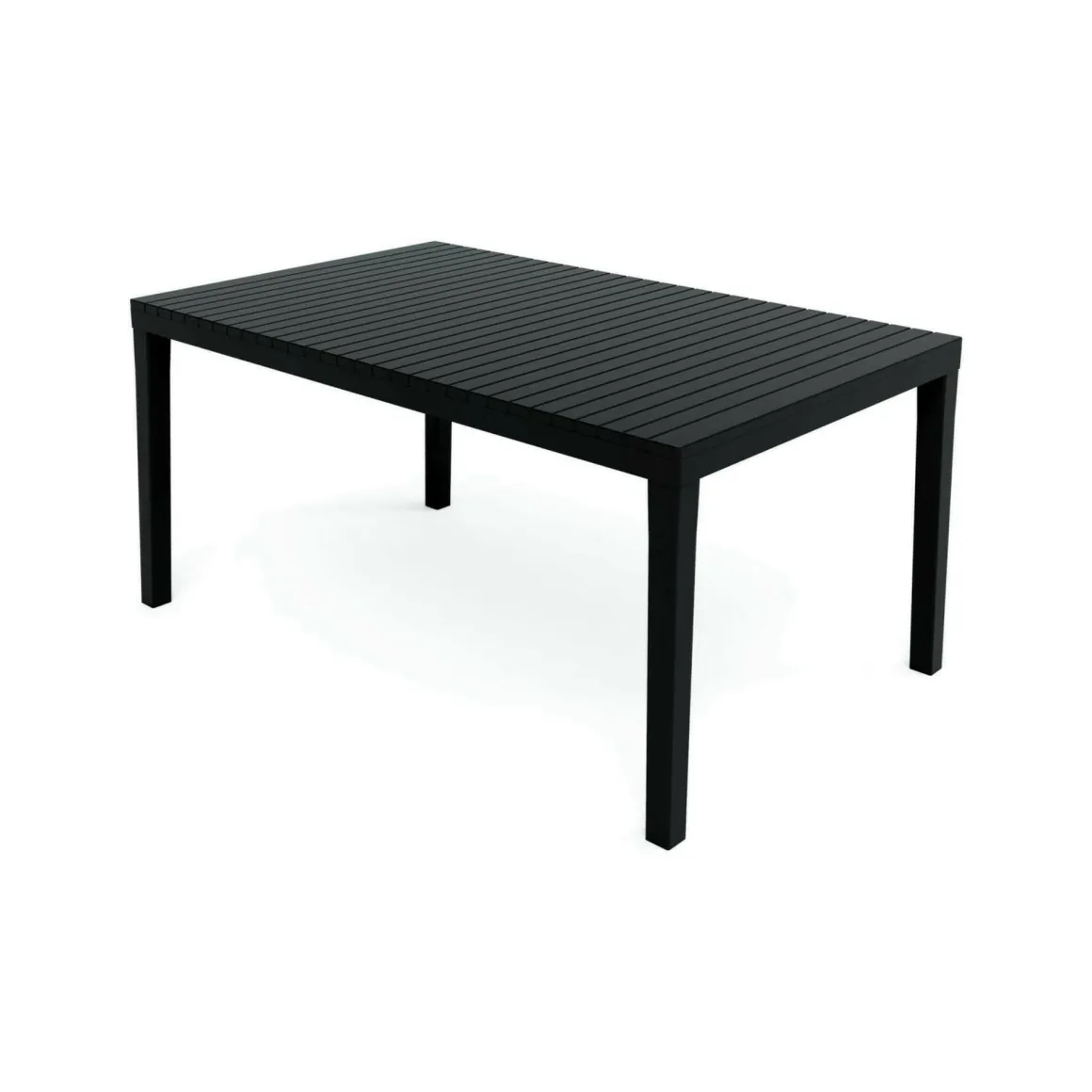 Tavoli Da Esterno|Outdoor > Dmora Tavolo da giardino allungabile 8-10 posti 150/220x90cm effetto rattan antracite - Abbaviva Nero Antracite