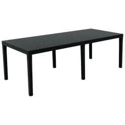 Tavoli Da Esterno|Outdoor > Dmora Tavolo da giardino allungabile 8-10 posti 150/220x90cm effetto rattan antracite - Abbaviva Nero Antracite
