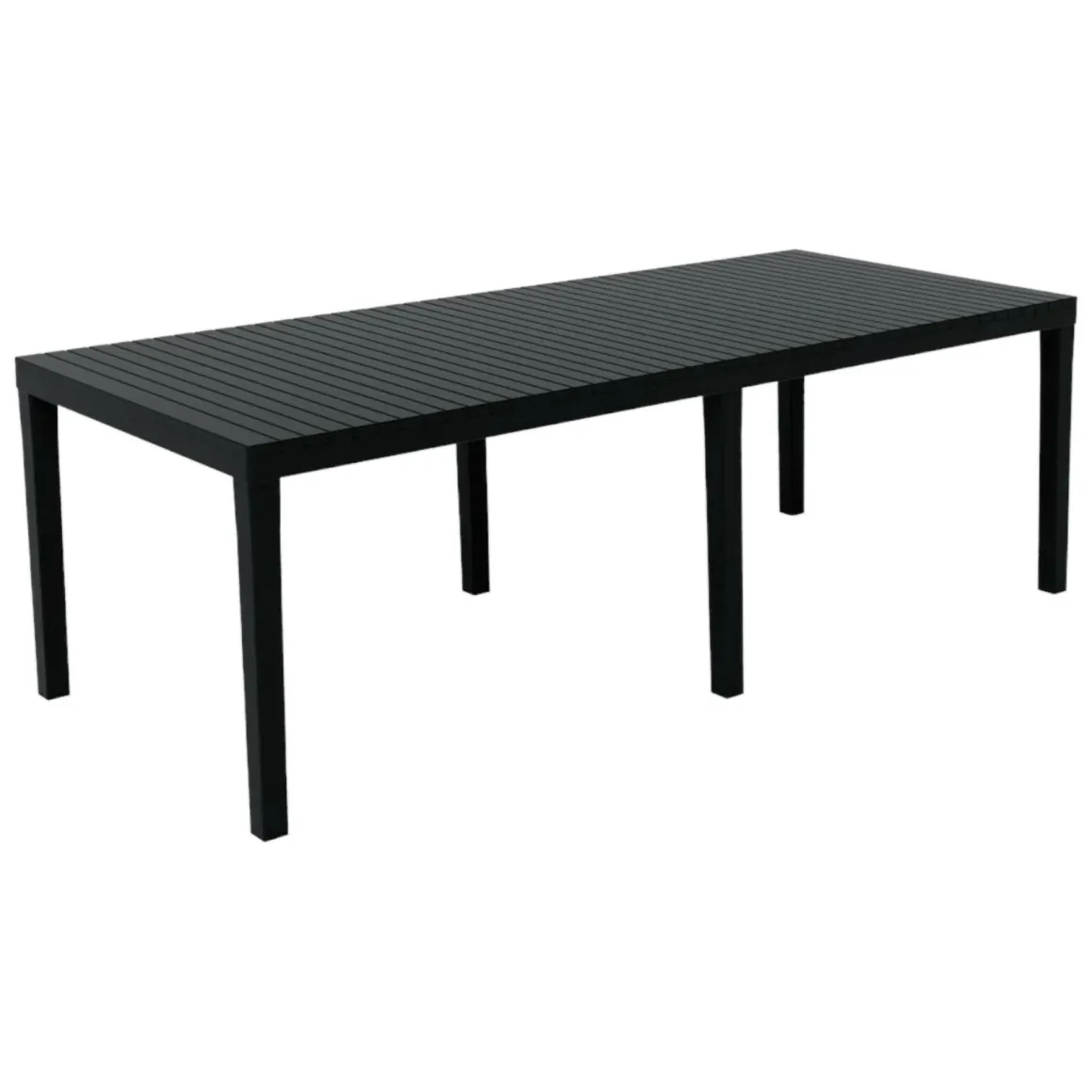 Tavoli Da Esterno|Outdoor > Dmora Tavolo da giardino allungabile 8-10 posti 150/220x90cm effetto rattan antracite - Abbaviva Nero Antracite