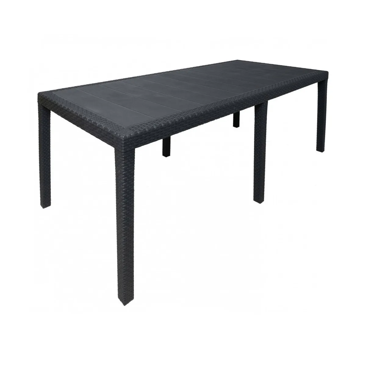 Tavoli Da Esterno|Outdoor > Dmora Tavolo da giardino allungabile 8-10 posti 150/220x90cm effetto rattan antracite - Abbaviva Nero Antracite