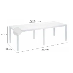 Tavoli Da Esterno|Outdoor > Dmora Tavolo da giardino allungabile 8-10 posti 150/220x90cm - Abbaviva Marrone