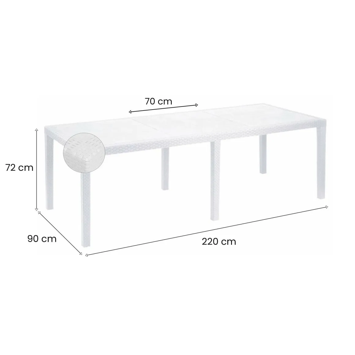 Tavoli Da Esterno|Outdoor > Dmora Tavolo da giardino allungabile 8-10 posti 150/220x90cm - Abbaviva Marrone