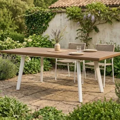 Tavoli Da Esterno > Dmora Tavolo da giardino allungabile 8-12 posti 146/292x86cm antracite - Campana Nero Antracite