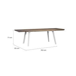 Tavolo da giardino allungabile 8-10 posti 162/241x100cm bianco e tortora - Quispamsis
