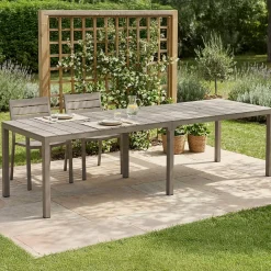 Tavoli Da Esterno > Dmora Tavolo da giardino allungabile 8-12 posti 147/294x90cm antracite - Brossard Nero Antracite