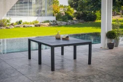 Tavoli Da Esterno > Dmora Tavolo da giardino allungabile 8-12 posti 147/294x90cm antracite - Brossard Nero Antracite