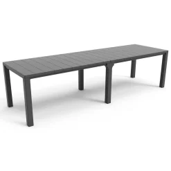 Tavoli Da Esterno > Dmora Tavolo da giardino allungabile 8-12 posti 147/294x90cm antracite - Brossard Nero Antracite