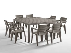 Tavolo da giardino allungabile 8-12 posti 146/292x86cm tortora - Campana