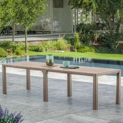 Tavolo da giardino allungabile 8-12 posti 147/294x90cm tortora - Brossard