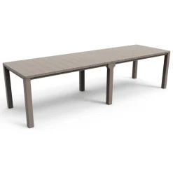 Tavolo da giardino allungabile 8-12 posti 147/294x90cm tortora - Brossard