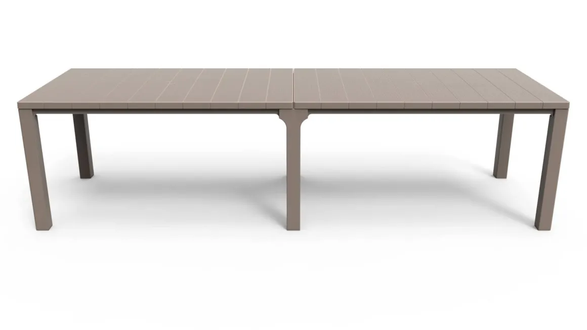 Tavolo da giardino allungabile 8-12 posti 147/294x90cm tortora - Brossard