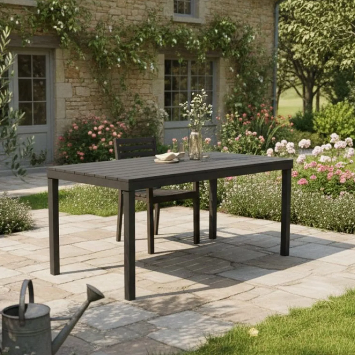 Tavolo da giardino 10 posti 80x138cm antracite - Asar