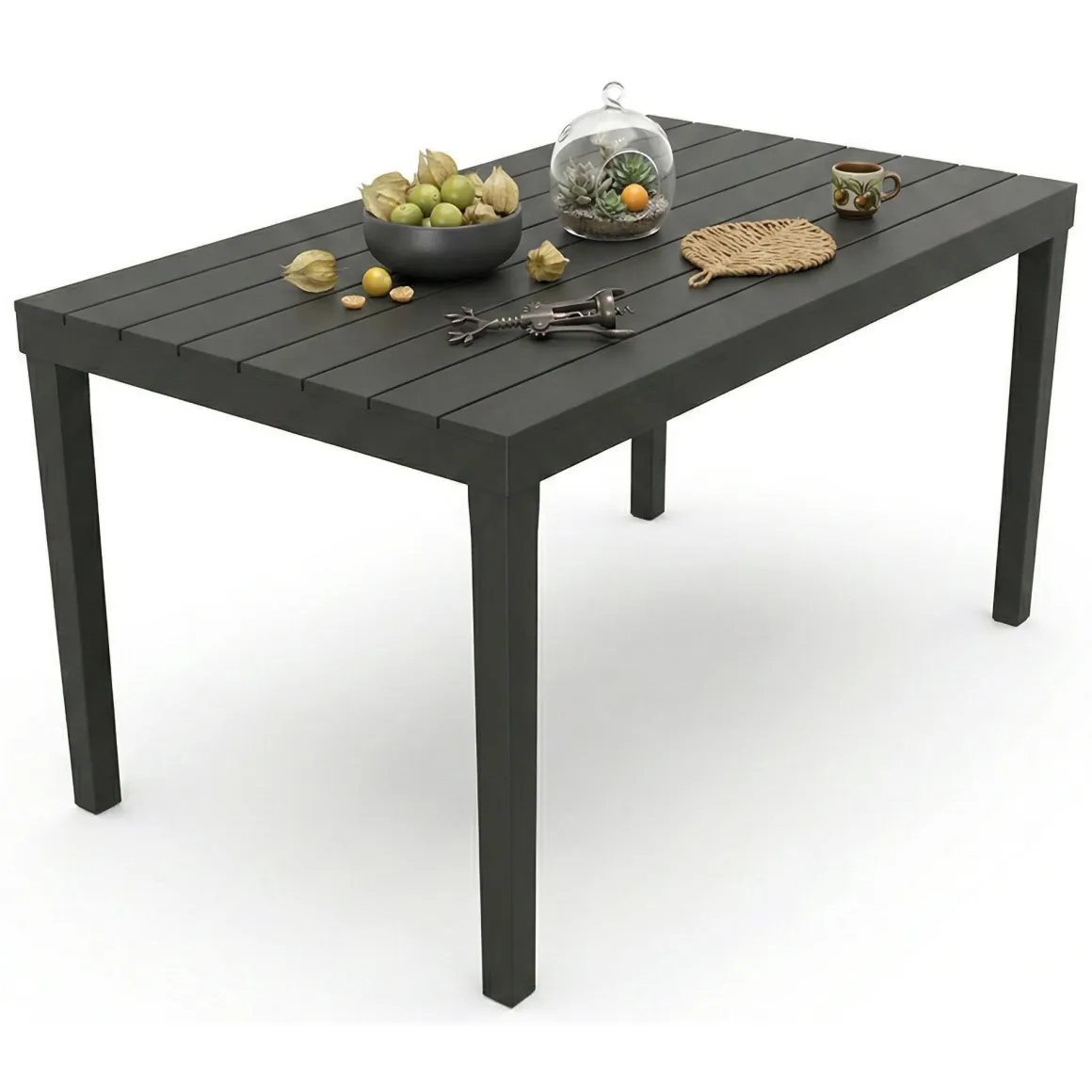 Tavolo da giardino 10 posti 80x138cm antracite - Asar