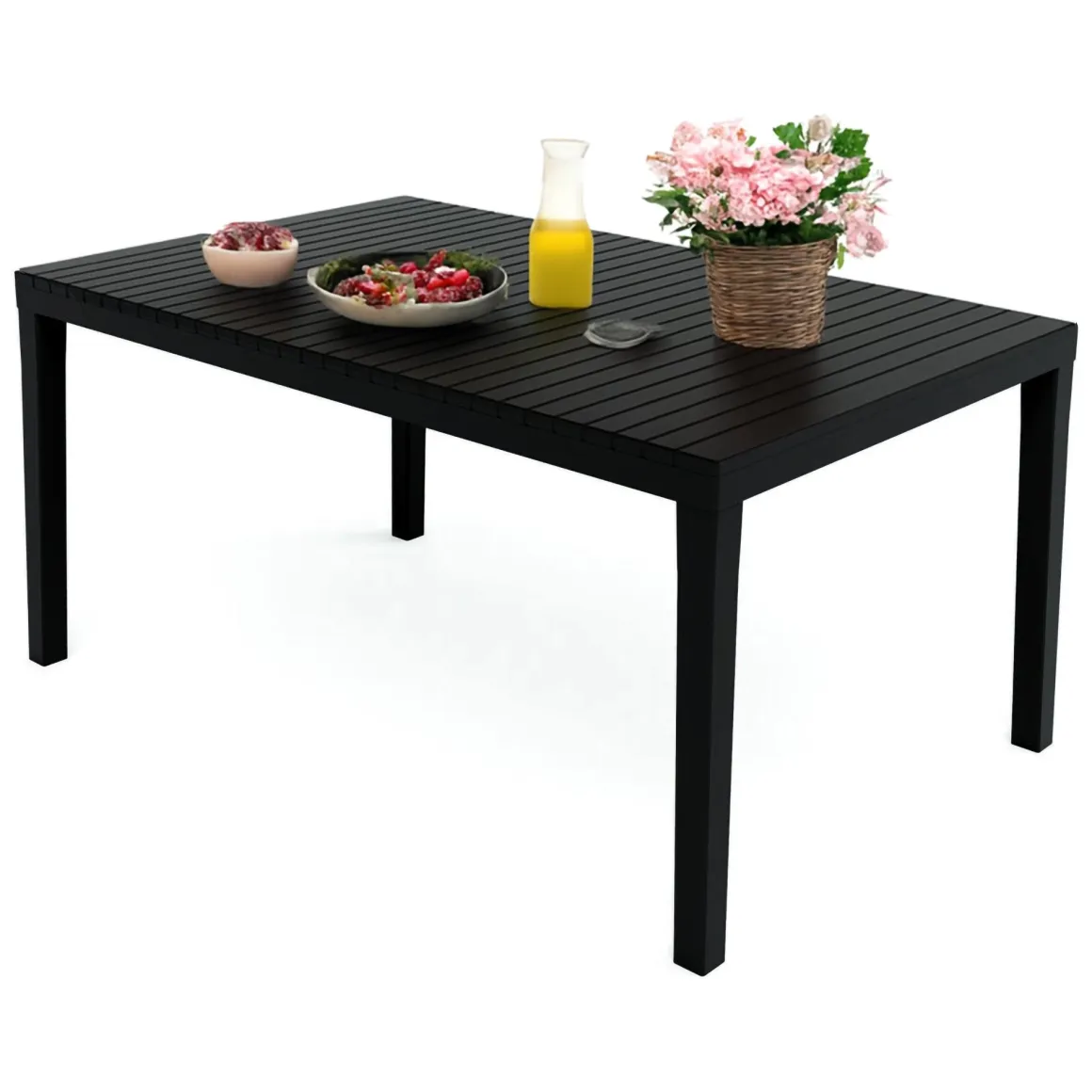 Tavolo da giardino 6 posti 150x90cm antracite - Askia