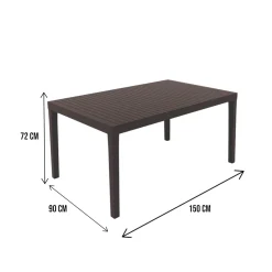 Tavolo da giardino 6 posti 150x90cm antracite - Askia