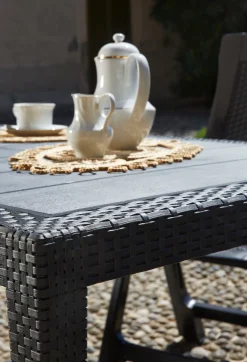 Tavoli Da Esterno|Outdoor > Dmora Tavolo da giardino 8 posti 138x78cm antracite - Arca Nero Antracite
