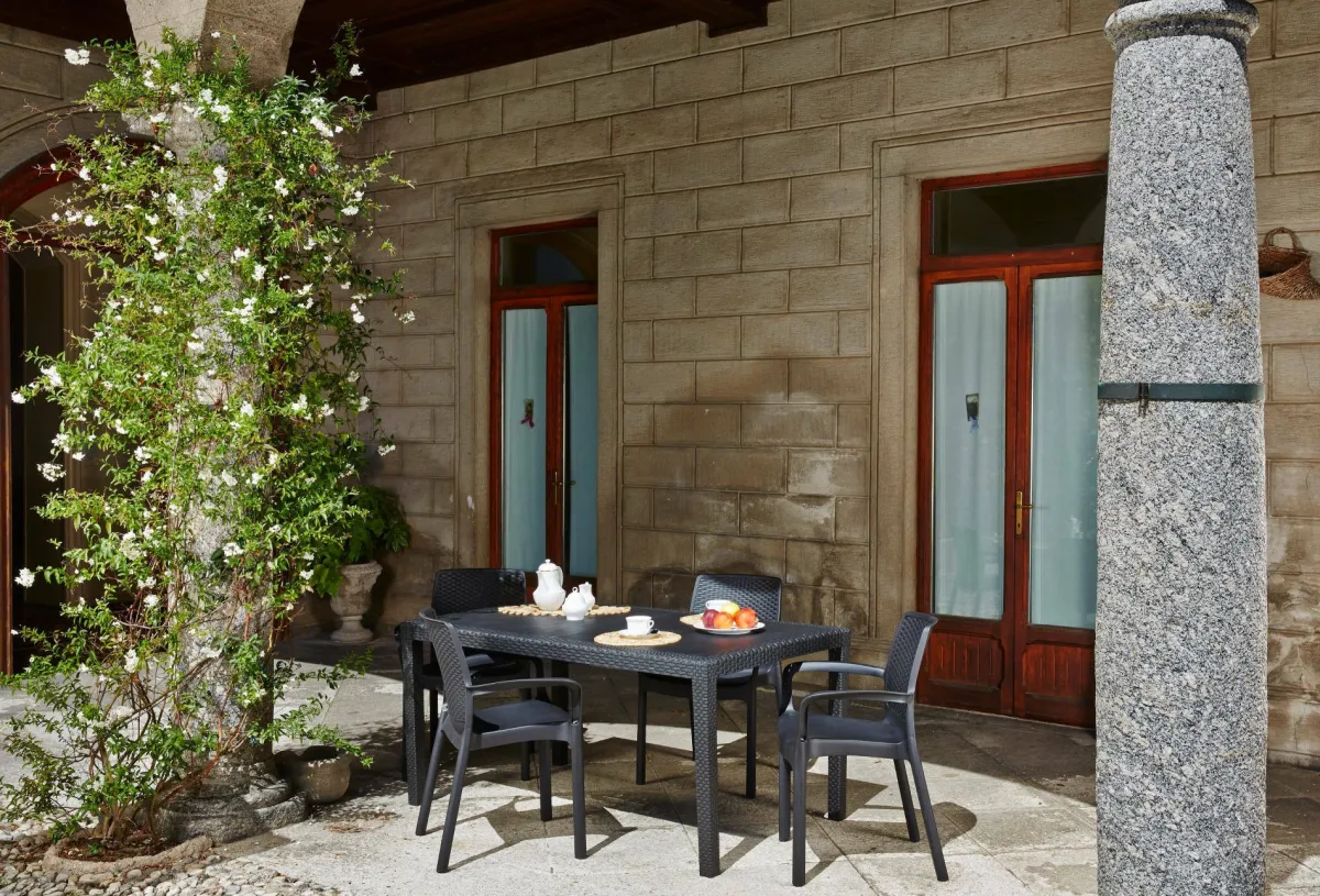 Tavoli Da Esterno|Outdoor > Dmora Tavolo da giardino 8 posti 138x78cm antracite - Arca Nero Antracite
