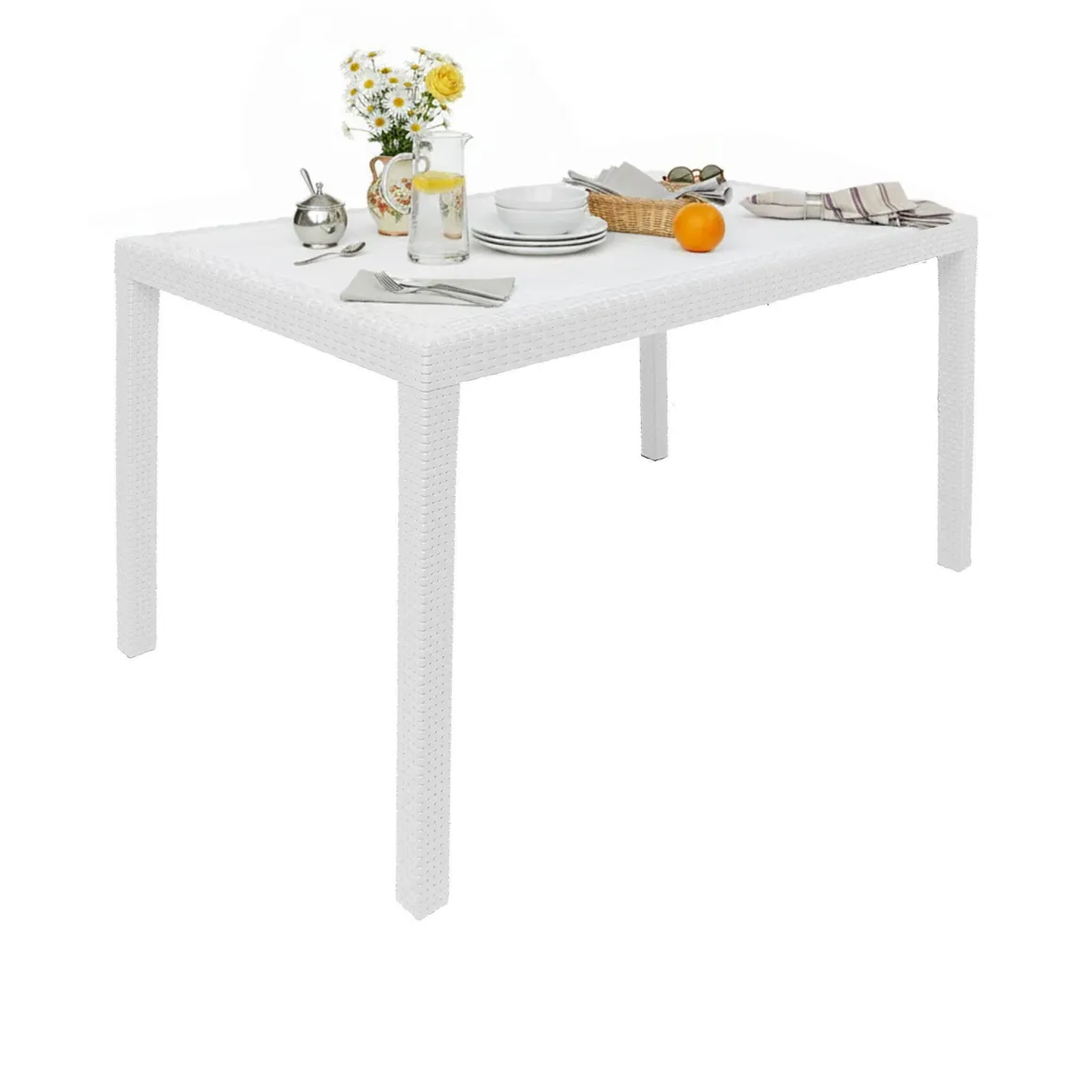 Tavolo da giardino 10 posti 150x90cm bianco - Ariana