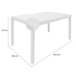 Tavolo da giardino 10 posti 150x90cm bianco - Ariana