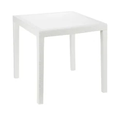 Tavoli Da Esterno|Outdoor > Dmora Tavolo da giardino 4 posti 79x79cm - Angelico Bianco