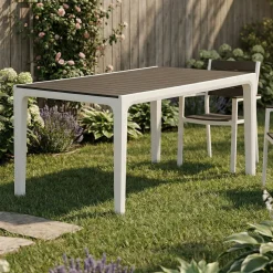 Tavoli Da Esterno|Outdoor > Dmora Tavolo da giardino 6 posti 80x80cm - Acqua Bianco