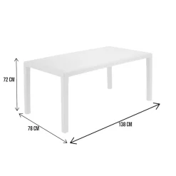 Tavolo da giardino 8 posti 138x78cm bianco - Arca