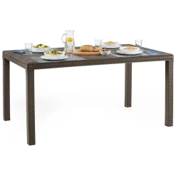 Tavoli Da Esterno|Outdoor > Dmora Tavolo da giardino 10 posti 150x90cm - Adila Marrone