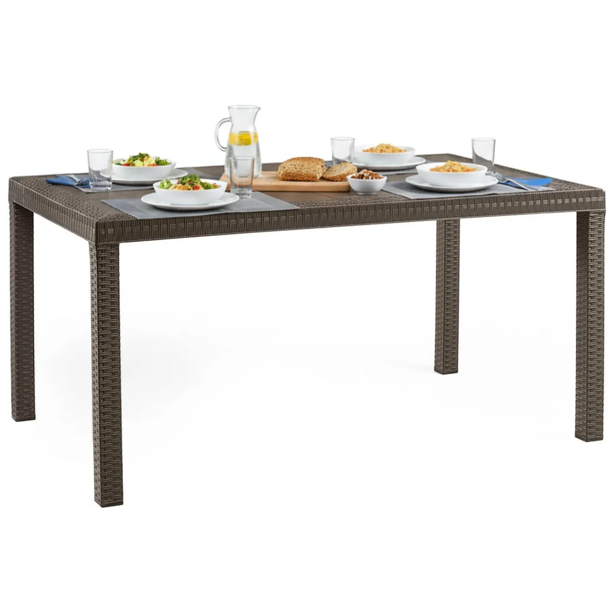 Tavoli Da Esterno|Outdoor > Dmora Tavolo da giardino 10 posti 150x90cm - Adila Marrone