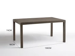 Tavoli Da Esterno|Outdoor > Dmora Tavolo da giardino 10 posti 150x90cm - Adila Marrone