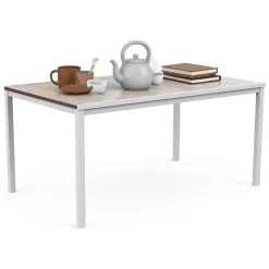 Tavoli Da Esterno > Dmora Tavolo da giardino 6 posti 159x95cm rovere e bianco - Sarnia Bianco, Marrone Rovere