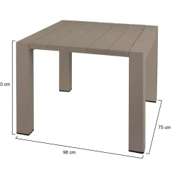 Tavolo da giardino 6 posti 90x98cm tortora - Malang