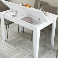 Tavolo da pranzo rettangolare 4 posti bianco 110x72cm - Eupilio