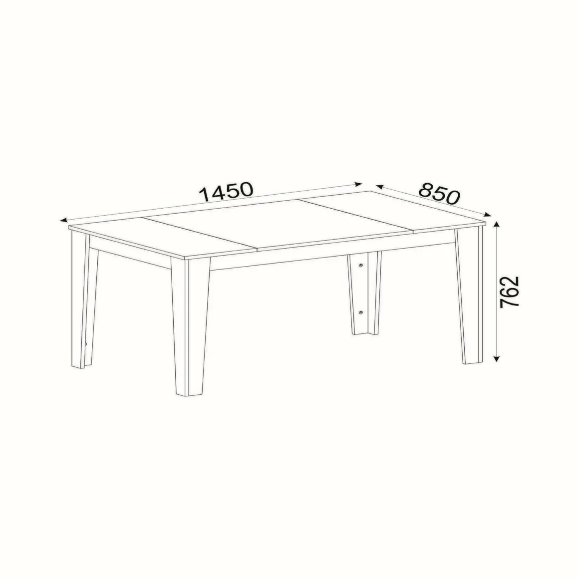 Tavolo elegante rettangolare 8 posti nero e oro 145x85cm - Asciano