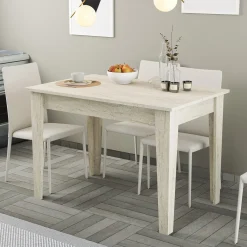 Tavolo Fisso Beige Marmo 6 Posti Forma Rettangolare 110x72x75h cm, Peso Supportato 120 kg - Zane