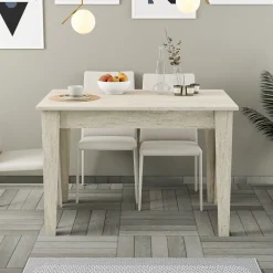 Tavolo Fisso Beige Marmo 6 Posti Forma Rettangolare 110x72x75h cm, Peso Supportato 120 kg - Zane