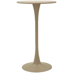 Tavoli Fissi > Dmora Tavolo Fisso 2 Posti Forma Rotondo 60x60x106h cm, Sfumatura Colore Struttura Crema - Leh Bianco Crema