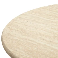 Tavoli Fissi > Dmora Tavolo Fisso 2 Posti Forma Rotondo 60x60x106h cm, Sfumatura Colore Struttura Crema - Leh Bianco Crema