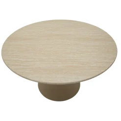 Tavolo Fisso Bianco Crema 4 Posti Forma Rotondo 120x120x86h cm, Sfumatura Colore Struttura Crema - Ceduna