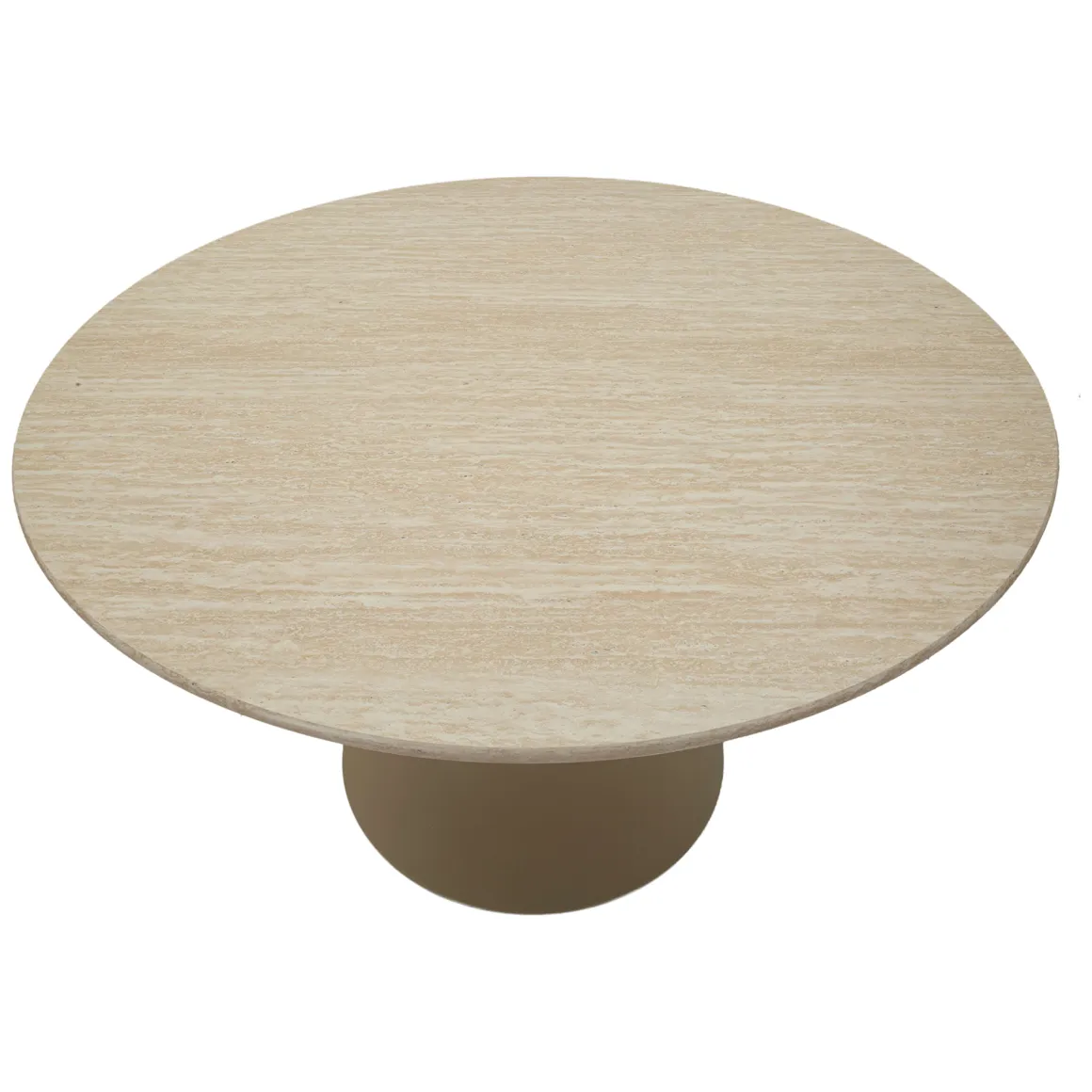 Tavolo Fisso Bianco Crema 4 Posti Forma Rotondo 120x120x86h cm, Sfumatura Colore Struttura Crema - Ceduna