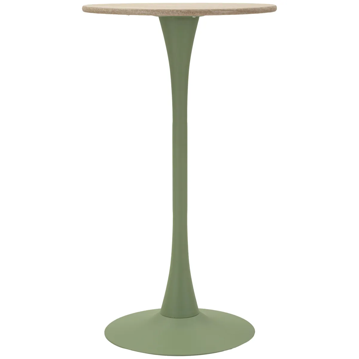 Tavoli Fissi > Dmora Tavolo Fisso Bianco Crema Verde 2 Posti Forma Rotondo 60x60x106h cm, Sfumatura Colore Struttura Crema - Leh Verde, Bianco Crema