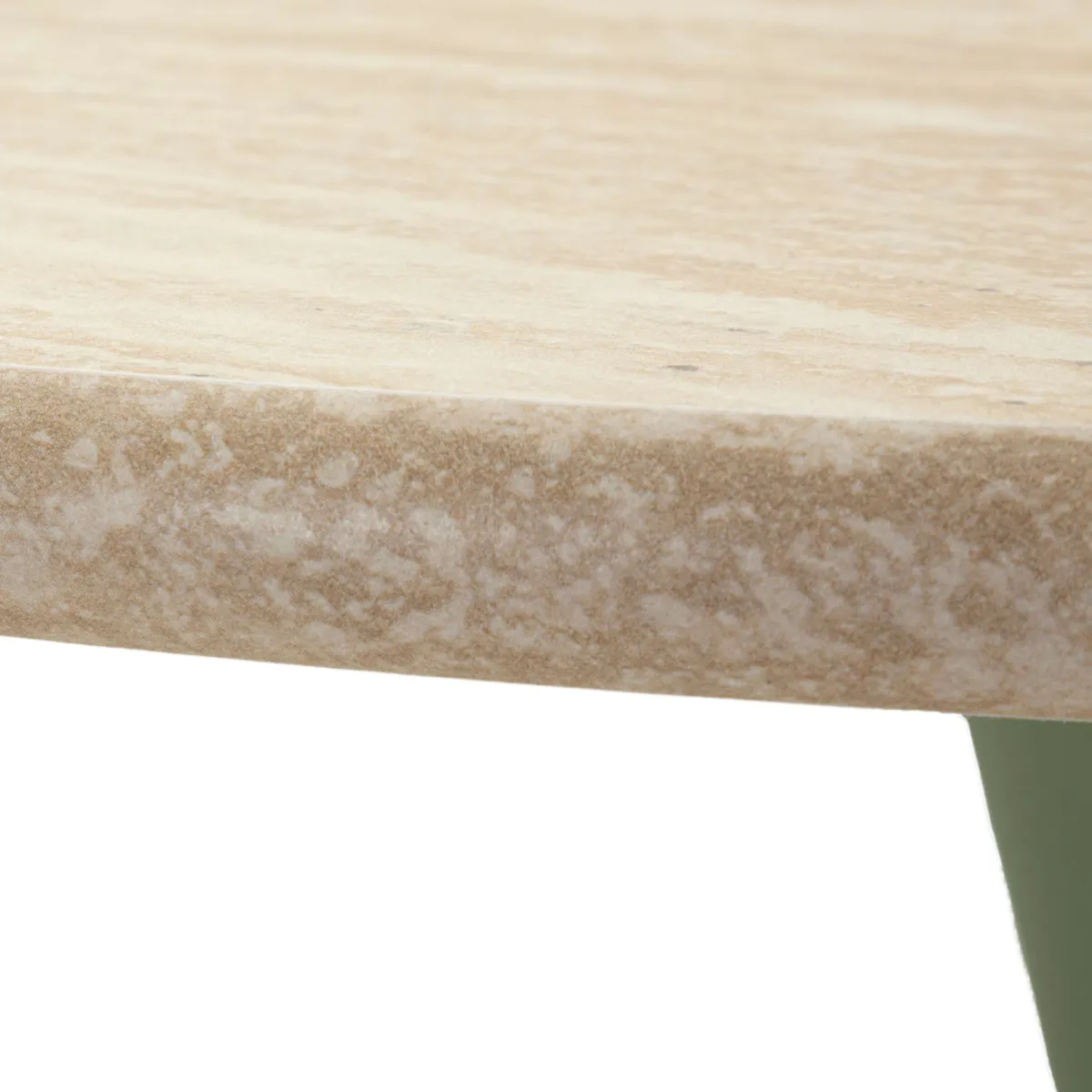 Tavoli Fissi > Dmora Tavolo Fisso Bianco Crema Verde 2 Posti Forma Rotondo 60x60x106h cm, Sfumatura Colore Struttura Crema - Leh Verde, Bianco Crema