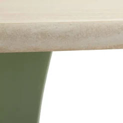Tavolo Fisso Bianco Crema Verde 4 Posti Forma Rotondo 120x120x76h cm, Sfumatura Colore Struttura Crema - Coober