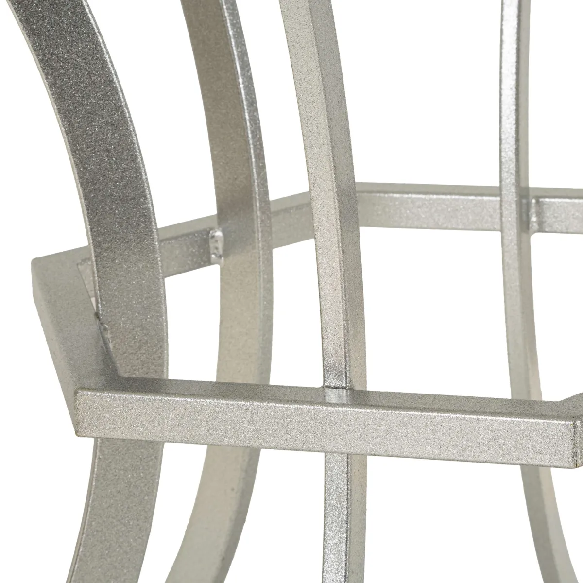 Tavoli Fissi > Dmora Tavolo Fisso Bianco Marmo Argento 2 Posti Piano Effetto Marmo 100x100x77h cm, Forma Rotondo - Otmar Argento, Bianco Marmo